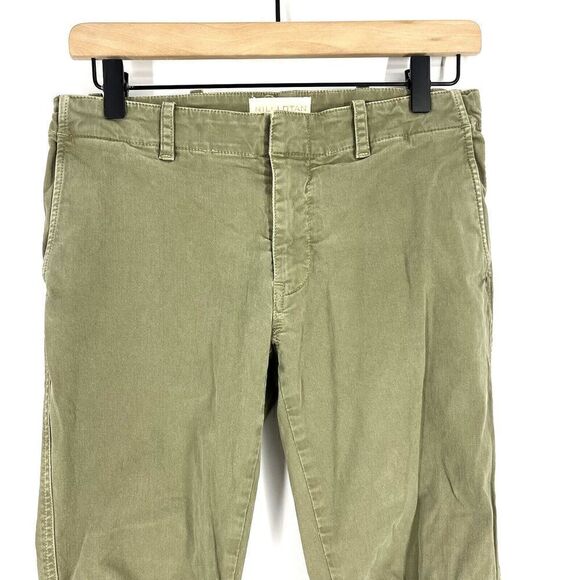 Nili Lotan Pants Size 2 Women Green Stretch Straight Military Buckle Ankle Chino - Picture 2 of 7